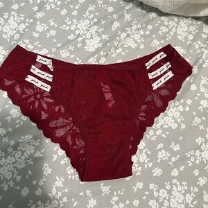 Maroon lace undie